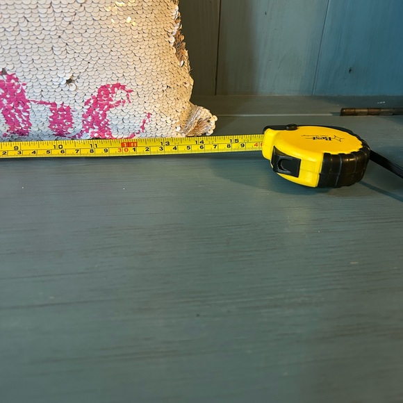 Under The Sea Mermaid 2 Sided Sequin “Claire” Pillow (Gold/Blush Pink) 14x14 - Picture 7 of 7